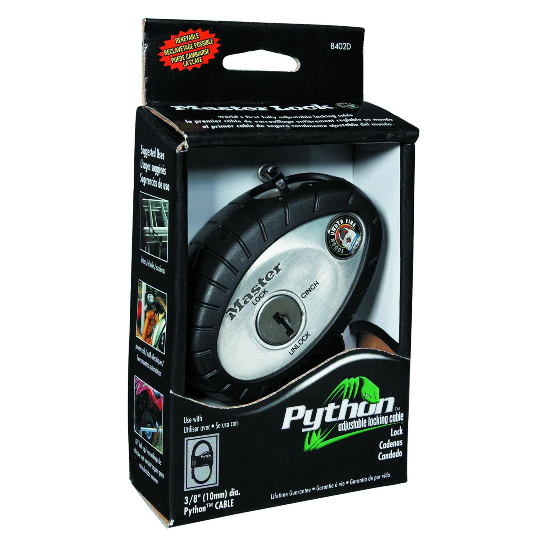 Master Lock Masterlock -Python -Befestigungskopf ohne ovales Kabelschwarz und Silber (DWZ) (35577241)