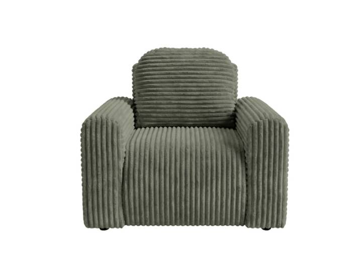 Fauteuil gros velours côtelé vert