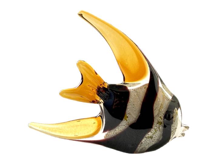 Sculpture en verre de poisson tropical à rayures vives, motif coloré, salon, décoration de cave à vin, pièce maîtresse, ornements modernes
