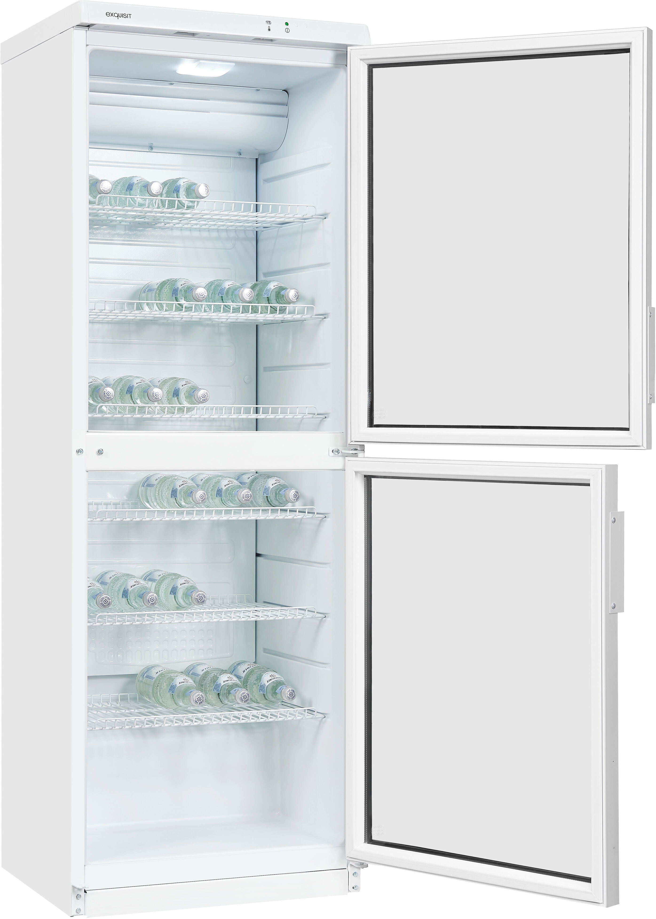 EXQUISIT Getränkekühlschrank "GKS350-2-GT-280D weiss", Energieeffizienz: D, silber (weiß), Rechtsanschlag, Kühlschränke, 2 Türen für das Entnehmen der Getränke, effizient wenig Kühlverlust, Getränkekühlschrank