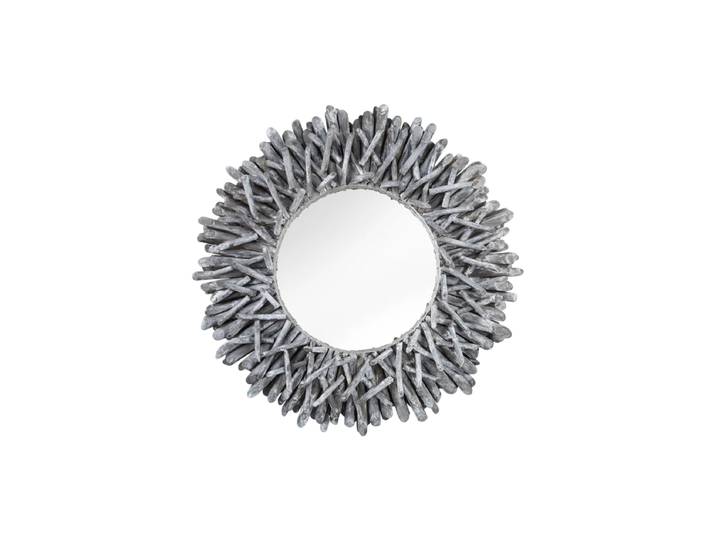 Design Wandspiegel „Riverside“ aus Teakholz Grau Invicta Interiors