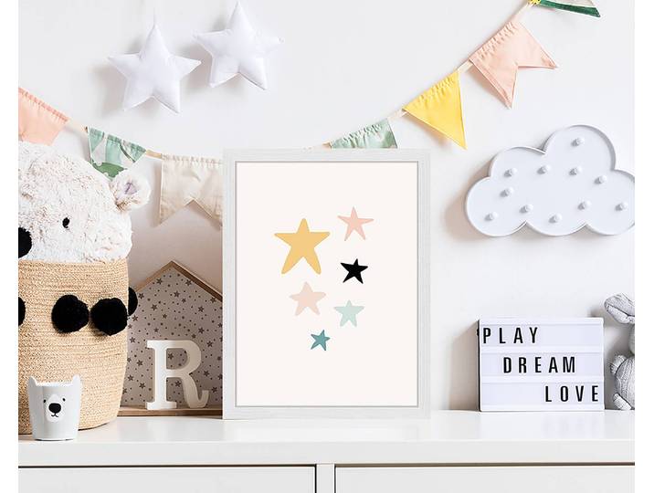 Tableau déco Love Stars 33 x 43cm Multicolore
