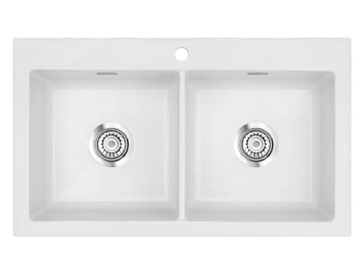Systemceram Mera Twin Satin Keramikspüle Handbetätigung