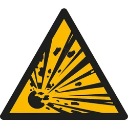 W 74303-2 - Warnschilder: Warnung vor explosionsgef. Stoffen, 25 mm