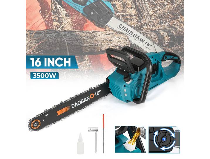 Tronçonneuse électrique sans fil 16 pouces sans balais, outil de travail du bois, outil de coupe de jardin portatif pour batterie Makita