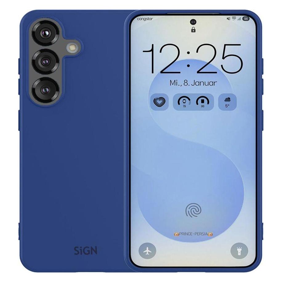SIGN Flüssigsilikonhülle für das Samsung Galaxy S25 Plus - Blau (Samsung Galaxy S25) (SN-SILKS25PHavB)
