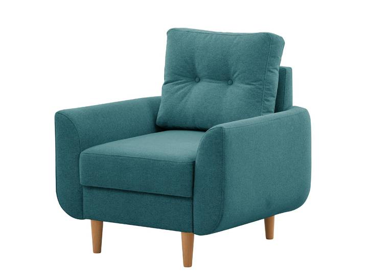 Sessel Kaavi I Blau/Petrol Webstoff Deran 90 x 80 x 92cm