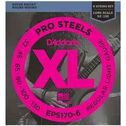 D'Addario EPS170-6 - ProSteels Round Wound Bass Strings, Saiten