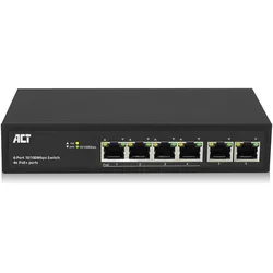 ACT AC4430 Netzwerk-Switch Managed Fast Ethernet (10/100) Schwarz Power over Ethernet (PoE) (6 Ports), Netzwerk Switch, Schwarz