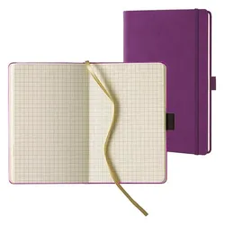 Lediberg Notizbuch »Tucson« kariert A5 lila lila, 13x21 cm