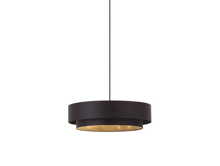 Suspension moderne noire 50cm 3 lumières - Drum Duo