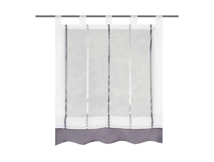 Home fashion Schlaufenrollo Längsstreifen, Polyester, Grau, 140 x 100 cm, 1 Einheiten