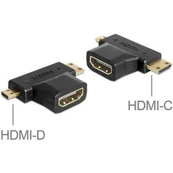 DeLOCK 65446 Kabeladapter HDMI-C / HDMI-D HDMI-A Schwarz