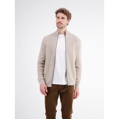 Strickjacke LERROS "Strickjacke im Casual-Stil aus hochwertiger Baumwolle", Herren, Gr. XXL, gravel beige melange, 100% Baumwolle, Strickjacken Strickjacke
