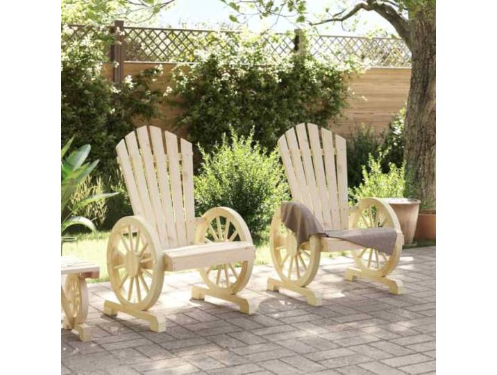 KTHLBRH Adirondack Stühle 2 Stück Massivholz Fichte Ergonomisch, gebogene Armlehnen, für den Außenbereich, maximale Belastung 110 kg