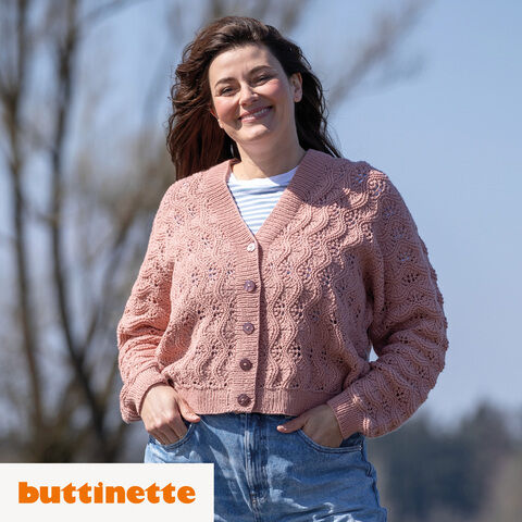 Strickanleitung – XL-Jacke im Wellenmuster aus Woll Butt Primo Madeleine