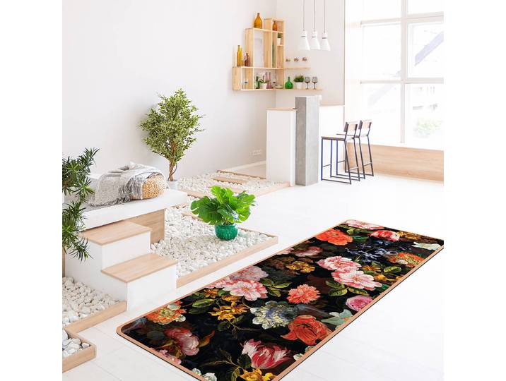Läufer/Yogamatte Dunkles Blumenbouquet 183 x 61cm Multicolor