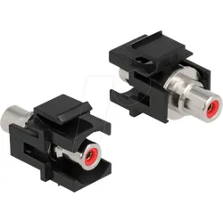 DELOCK 86741 - Keystone Modul Cinch Buchse > Cinch Buchse rot / schwarz