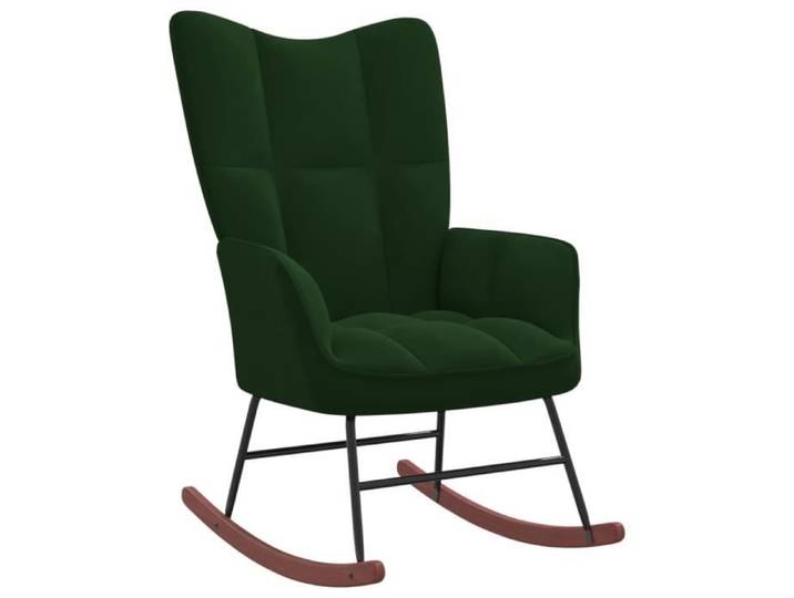 Fauteuil à bascule - HOME Chaise à bascule Vert foncé Velours(1590)