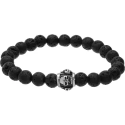 Lavastein Kugelarmband TOTENKÖPFE