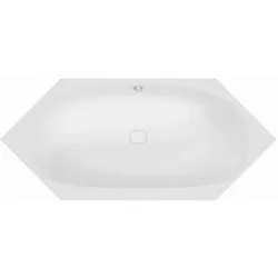 Hoesch iSensi Acryl-Badewanne, weiß, 2050x1050 mm, Sechseckform mit mittigem Ablauf