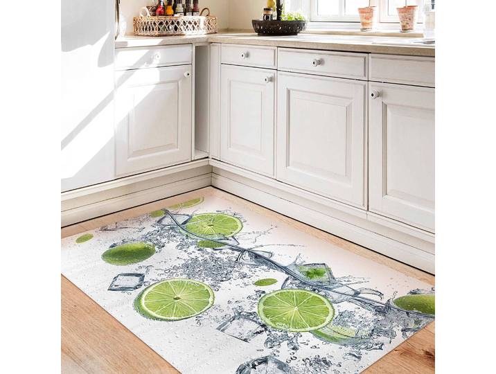 Vinylteppich Erfrischende Limette 150 x 100cm Weiß