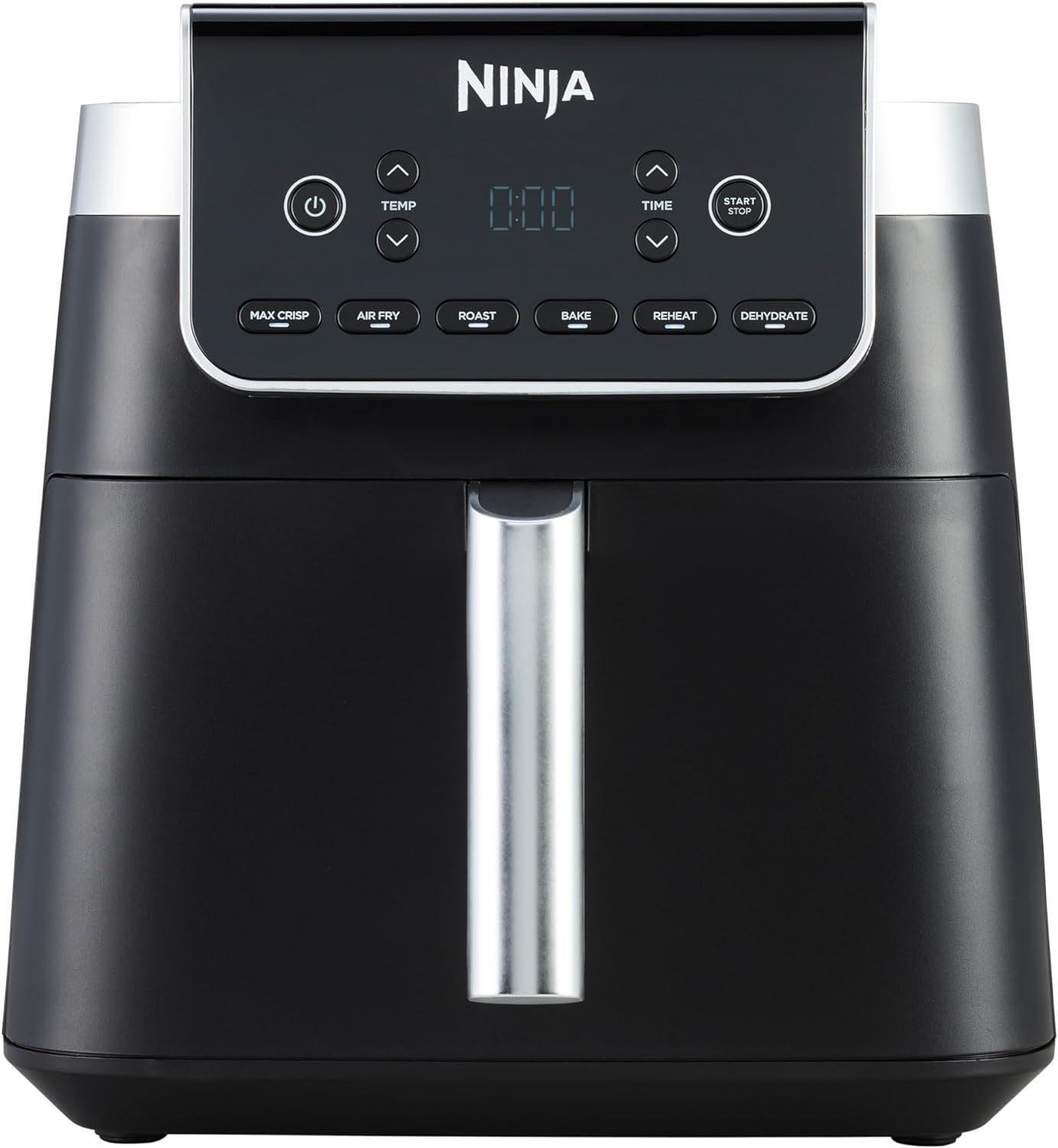 NINJA Heißluftfritteuse MAX PRO 6in1 Airfryer Heissluftfritteuse XXL 6,2L Fritteuse 60mi Timer, 2000,00 W, Friteuse Heißluftfritteuse Fettfrei