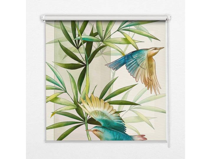 INNENROLLO - Fensterrollo - Rollo - 60x40 cm - Vögel im Laub