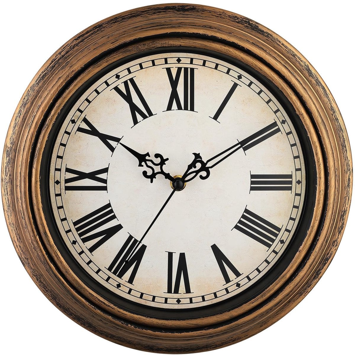 Omgoods Plumeet Retro Wandklok - 12 Inch Stille Quartz Analoge Wandklok
