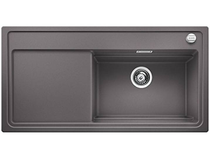 Blanco ZENAR XL 6 S DampfgarPlus, Küchenspüle, Granitspüle aus Silgranit 521219, 1 Stück, felsgrau, Granitspüle aus Silgranit PuraDur inklusiv Holzschneidbrett
