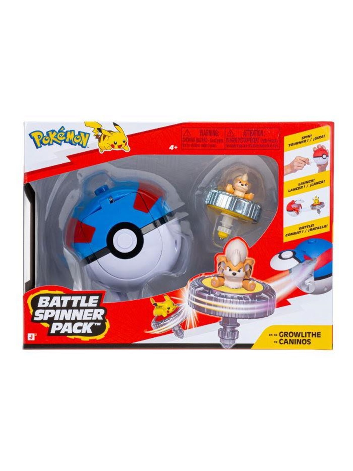 Pokemon BATTLE SPINNER GROWLITHE WITH GREAT BALL