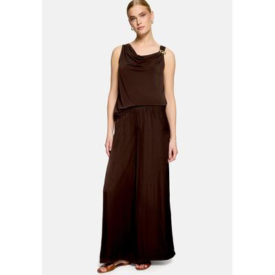 T-Shirt ZERO "Damen mit Wasserfallausschnitt", Damen, Gr. 38, braun (chocolate plum), Obermaterial: 5% Elasthan, 95% Polyester, unifarben, figurumspielend normal, Wasserfallausschnitt, Shirts T-Shirt, Material