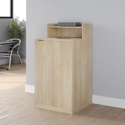 Lancaster Home Commercial Grade Wooden Tray Top Trash Enclosure with Drop Hole