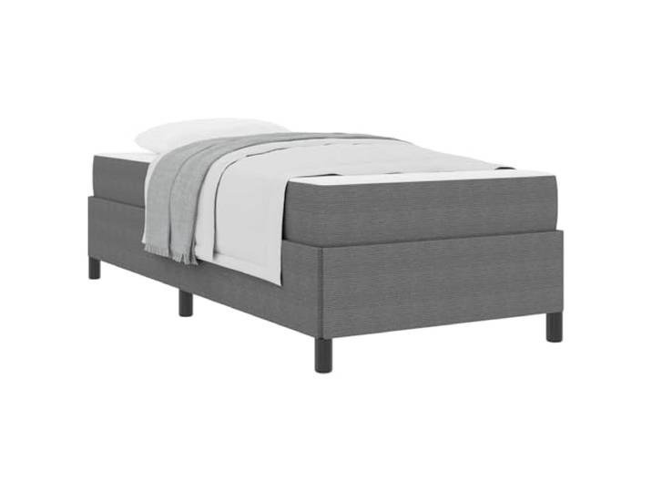 KKgypkn Bettrahmen mit Matratze 90x200 Hellgrau Stoff Bettgestell mit Matratze 90x200 cm Taschenfederkern Modernes Design mit weißem Stoffakzent