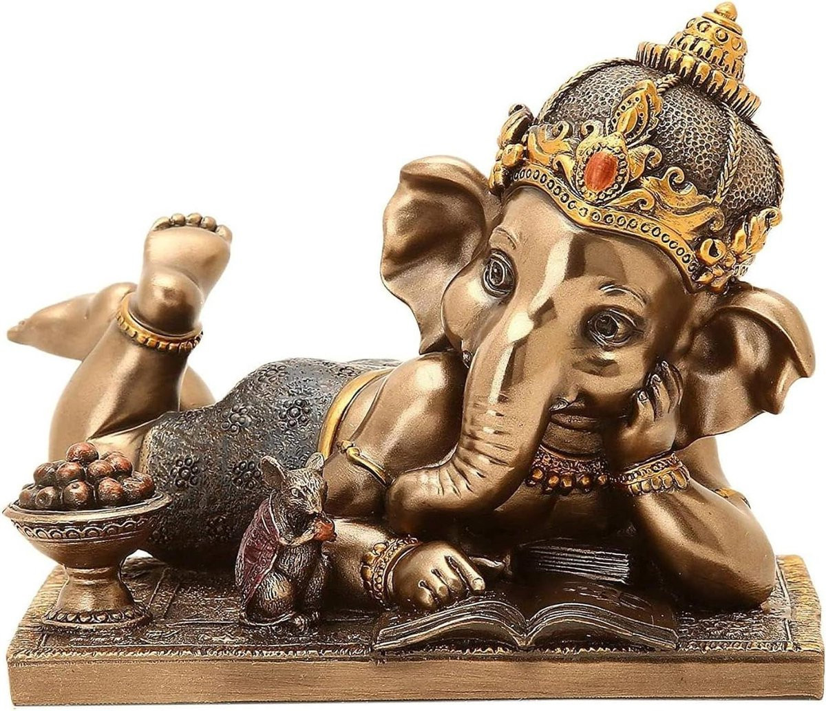 Ganesha Standbeeld Baby Multicolor - Religieus Beeldje voor Huisdecoratie - Hoogte: 12,5 cm