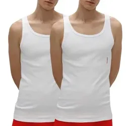 HUGO 2P Twin Tank Top Weiß Baumwolle Large Herren