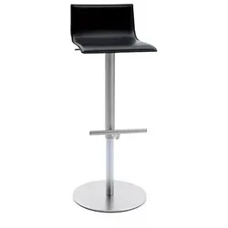 Barhocker Thin Lapalma Sitz Leder schwarz, Designer Karri Monni, 37x70-95x43 cm