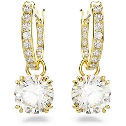 Swarovski  Stilla Drop-Ohrhänger Rundschliff, Weiß, 18k vergoldet
