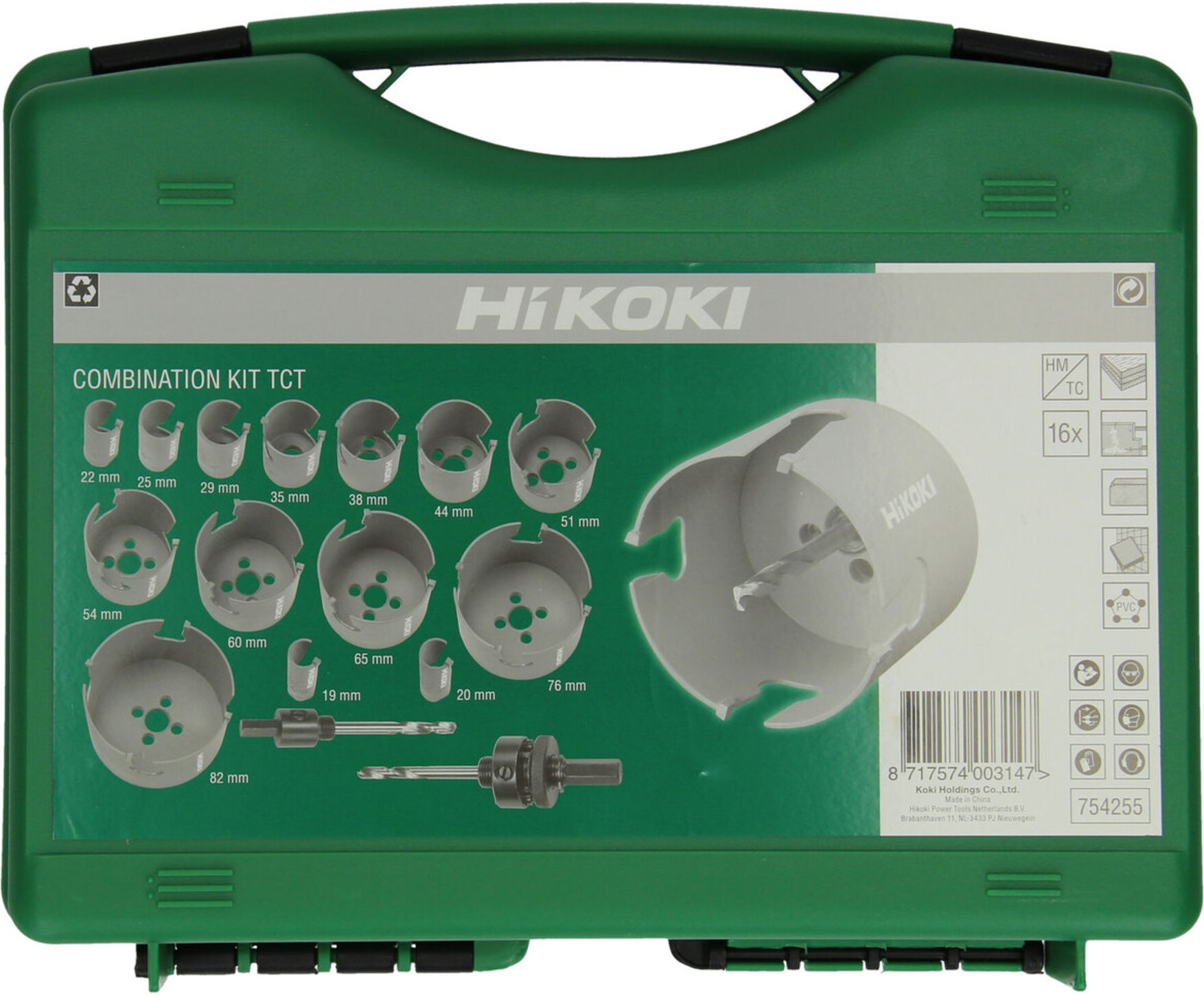HiKOKI Lochsägensortiment Hartmetallbestückt Kombi 16-teilig (754255)