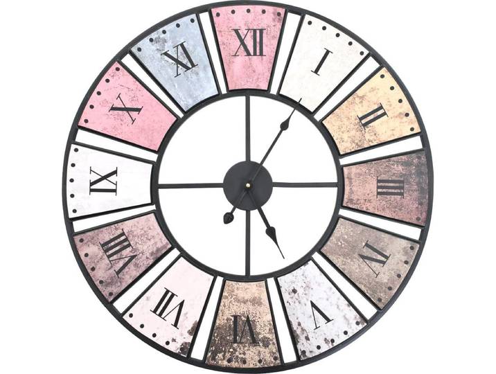 vidaXL - Wandklok - vintage-stijl - quartz-mechanisme - XXL - 60 - cm - metaal