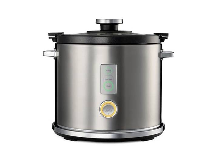 Solis Rice Cooker Multi Rijstkoker met stoomkoker, PFAS-vrije antiaanbakpan voor maximaal 6 kopjes rijst, warmhoud- en opwarmfunctie, roestvrijstalen behuizing, 650 W, incl. stoominzet en accessoires