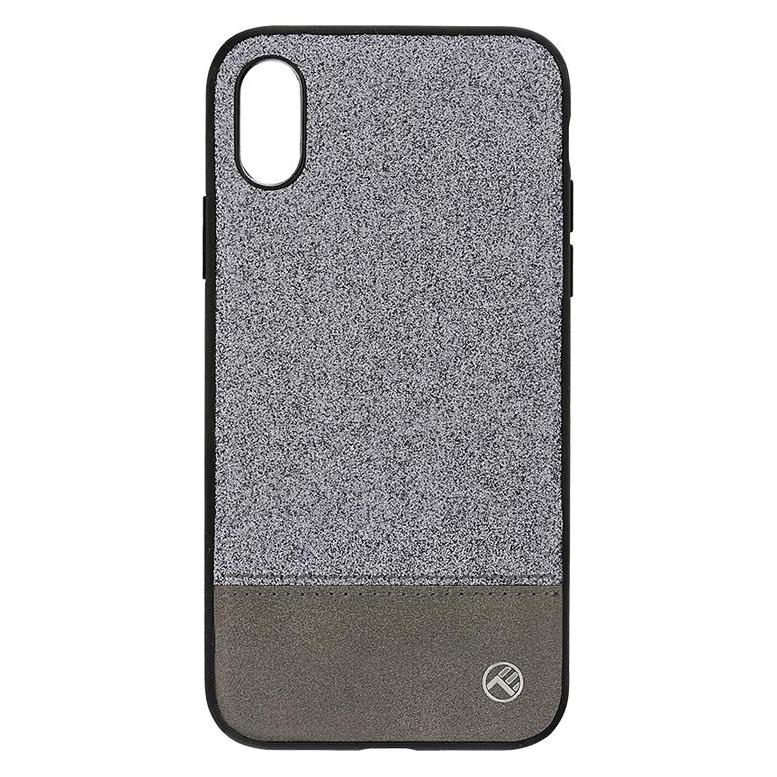 Tellur Cover Synthetic Leather Glitter II for iPhone X/XS sidabrinis (Apple iPhone X) (TLL121204)