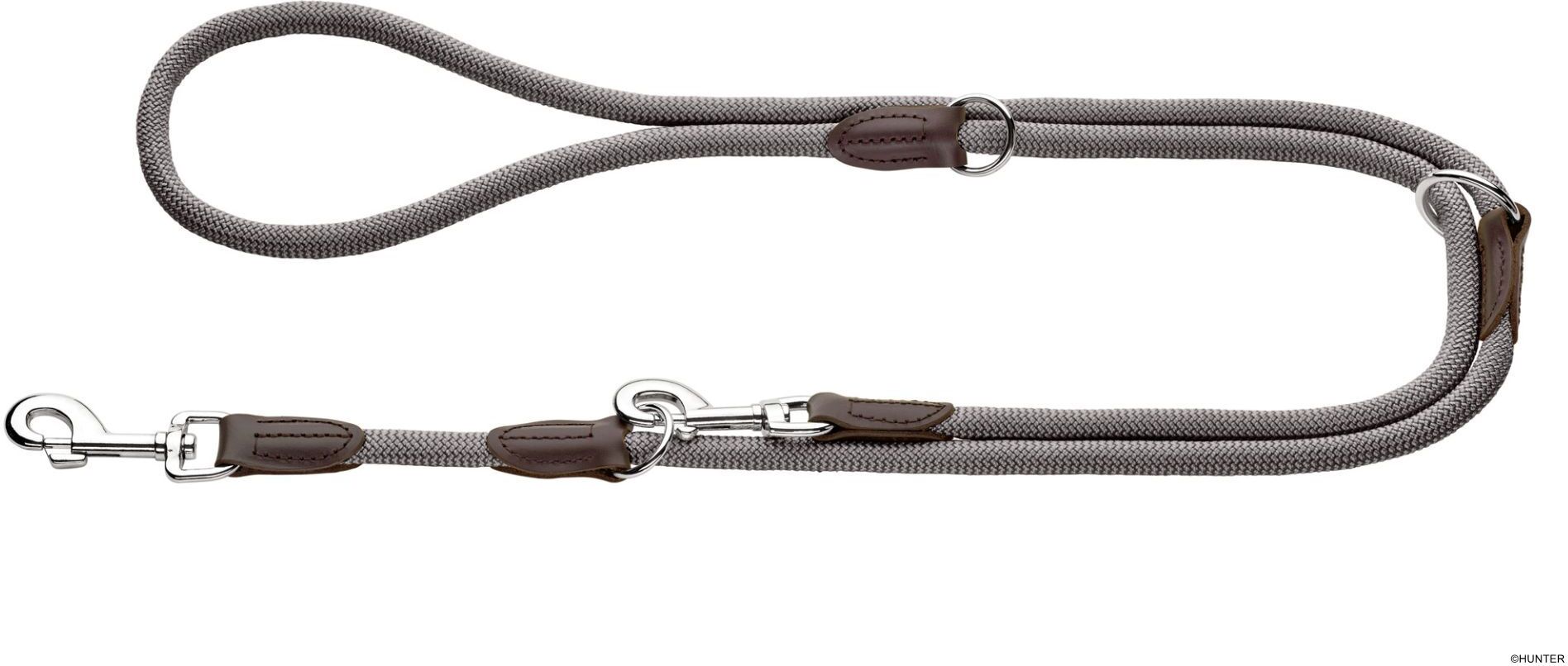 DOG SPORT HUNTER Verstellbare Führleine Freestyle 10/200, grau