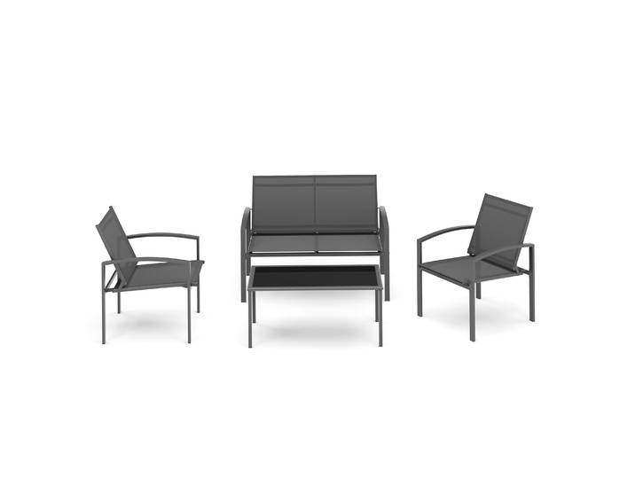Gartenmöbel Set WEGGIS schwarz