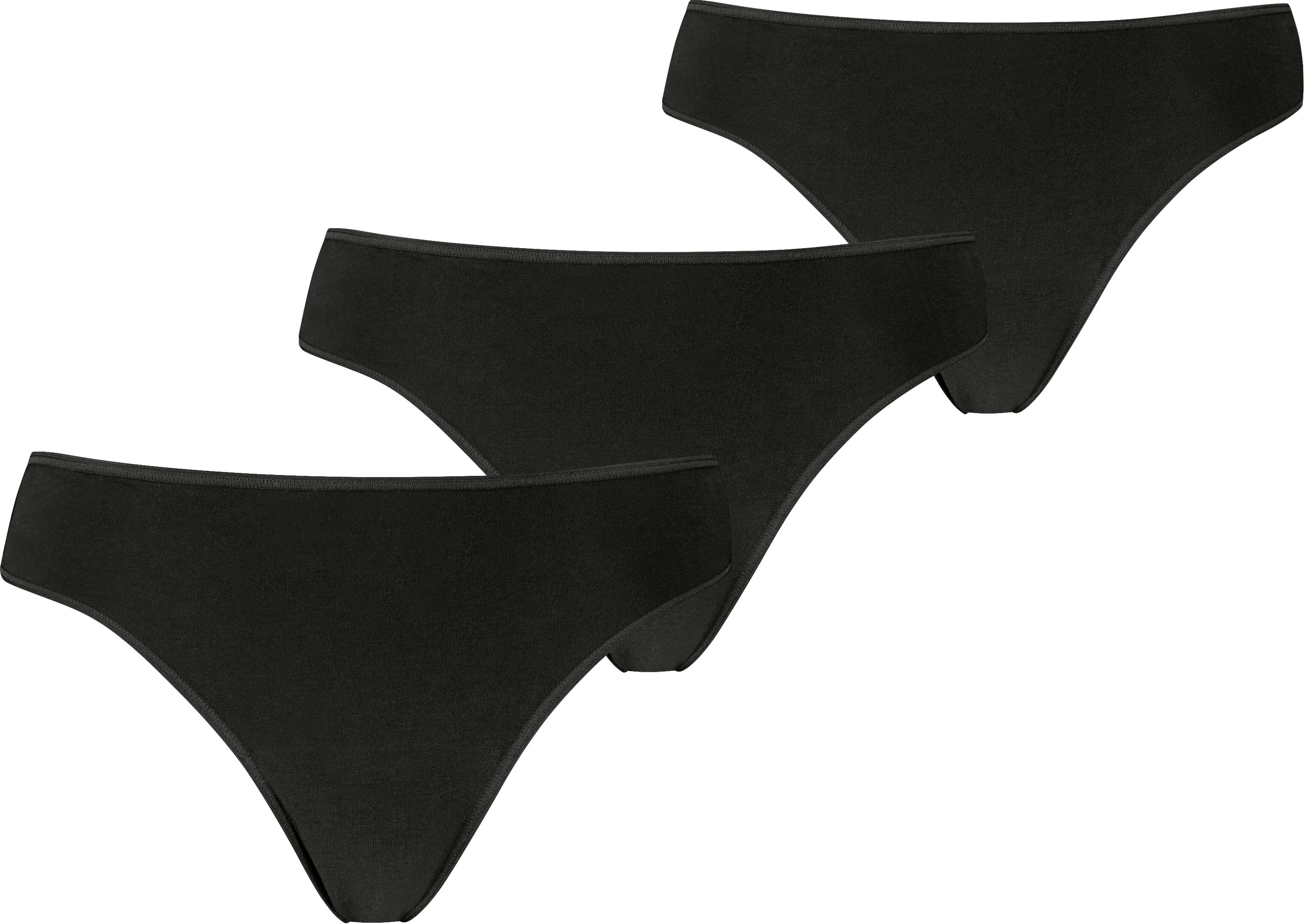 String PUMA "PUMA WOMEN MAINLINE STRING", Damen, Gr. XL, Single Jersey, schwarz, Single Jersey, Obermaterial: 56% Baumwolle, 38% Modal, 6% Elasthan, körpernah, Unterhosen String, unifarben oder meliert schwarz XL, Single Jersey