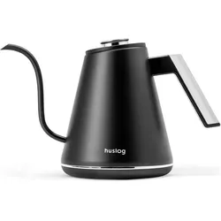 Huslog kettle with Smartcontrol base black-silver 1L, Wasserkocher, Schwarz, Silber