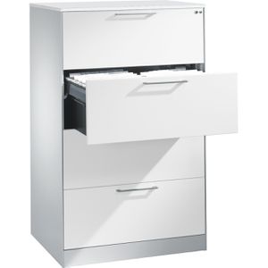 CP-Möbel Hängeregisterschrank Asisto C3000, Holz, 2-bahnig, 4 Schübe, lichtgrau / weiß
