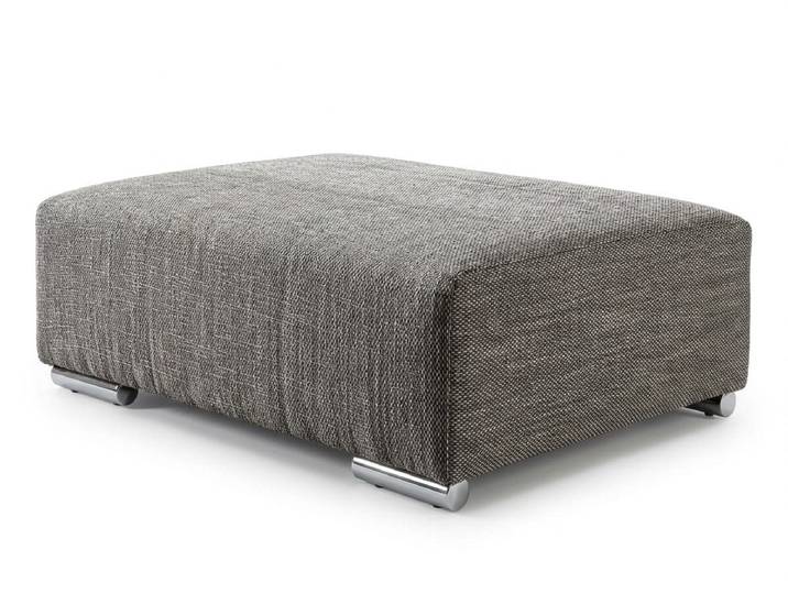 Xlmoebel Hocker Gepolsterter grauer Hocker aus Textil für das Wohnzimmer, Made in Europa