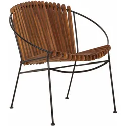 Sessel Portofino Lounge aus Teak und Metall, modern, naturfarben, komfortables Design