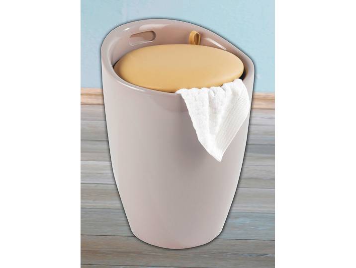 Sitzhocker mit Stauraum, Taupe